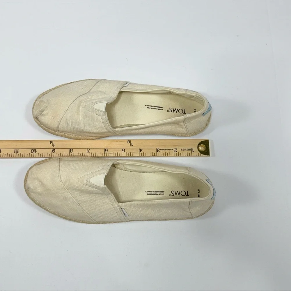 TOMS Alpargata Beige Canvas Rope Espadrille Slip On Shoes Size 7.5‎